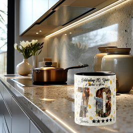 Feiern der 70-jährigen FotoCollage - Individuelle  Zweifarbige Tasse