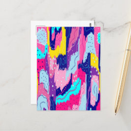 Feiern der Abstrakten Farbkunst Postkarte