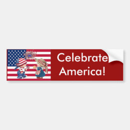 Feiern der amerikanischen Flagge Autoaufkleber