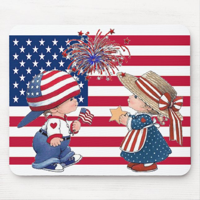 Feiern der amerikanischen Flagge Mousepad (Vorne)