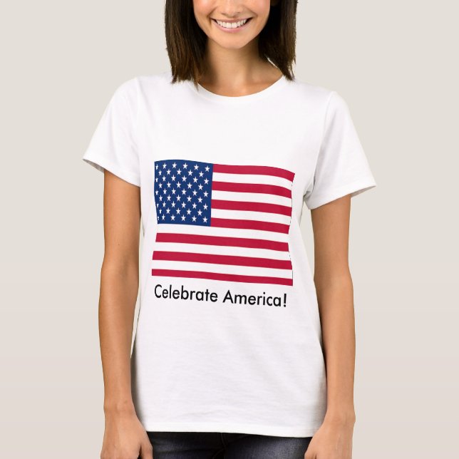Feiern der amerikanischen Flagge T-Shirt (Vorderseite)