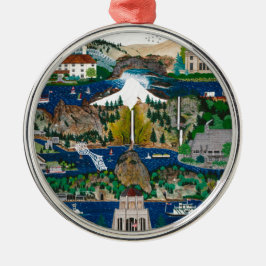 Feiern der Columbia River Schlucht Silbernes Ornament