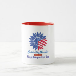 "Feiern der Freiheit" Patriotische Sonnenblumen-Ge Tasse