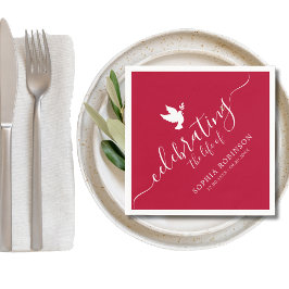 Feiern der lebenseleganten Script-Dove-Beerdigung Serviette