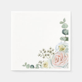 Feiern der Liebe Aquarell Rose Detail Serviette