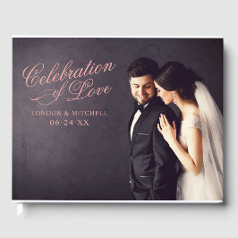 Feiern der Liebe Rose Gold Hochzeit Foto Gästebuch