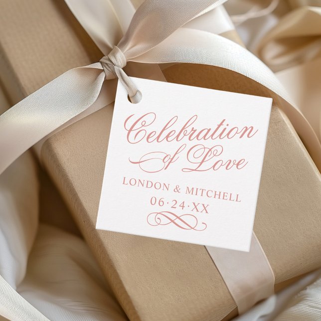 Feiern der Liebe Rose Gold Wedding Monogramm Geschenkanhänger (Von Creator hochgeladen)