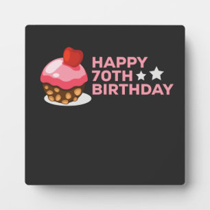 Feiern des 70. Geburtstags mit Kuchen Fotoplatte