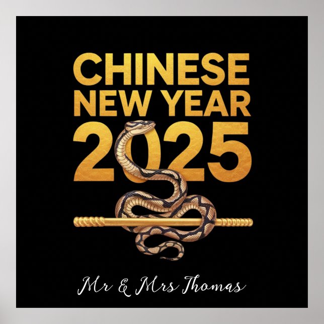 Feiern des chinesischen Neujahrs 2025 der Schlange Poster (Vorne)