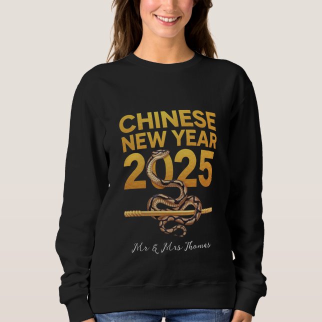 Feiern des chinesischen Neujahrs 2025 der Schlange Sweatshirt (Vorderseite)