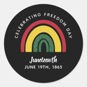 Feiern des Freiheitstages Juneteenth 1865 Regenbog Runder Aufkleber