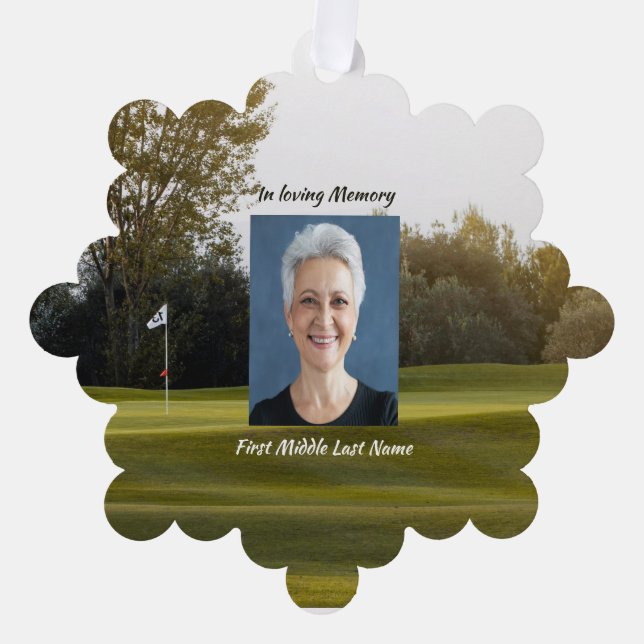 Feiern des Golfkurses von Life Keepake Ornament Karte (Vorderseite)