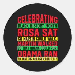 Feiern des Monats der Black History1 Runder Aufkleber