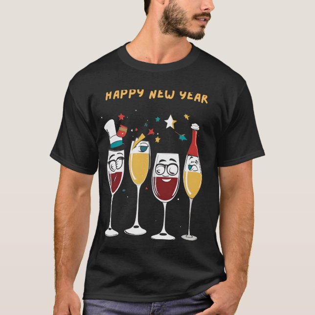Feiern des neuen Jahres T-Shirt (Vorderseite)