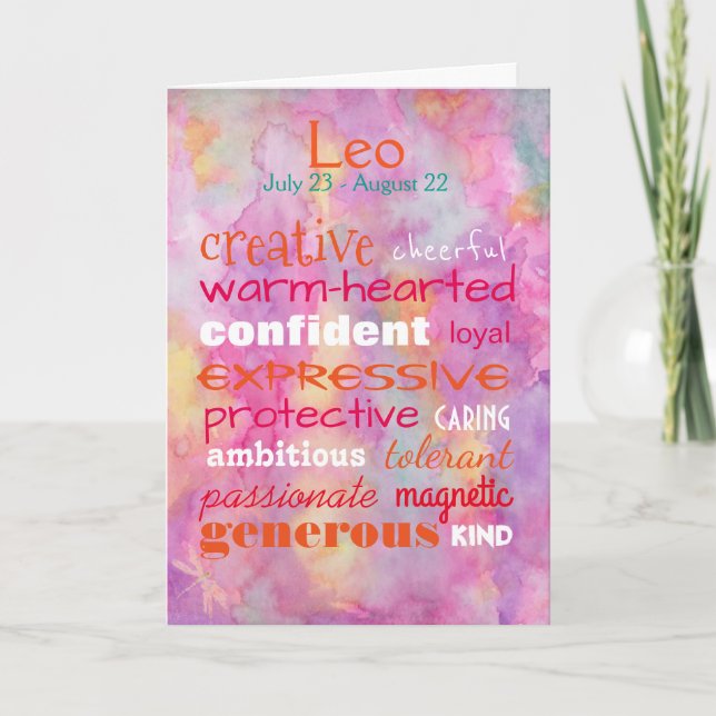 Feiern eines Leo Birthday (Karte) Karte (Vorderseite)