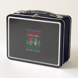 Feiern Gnomies Weihnachten Gnome Bäume Rentiere Metall Brotdose