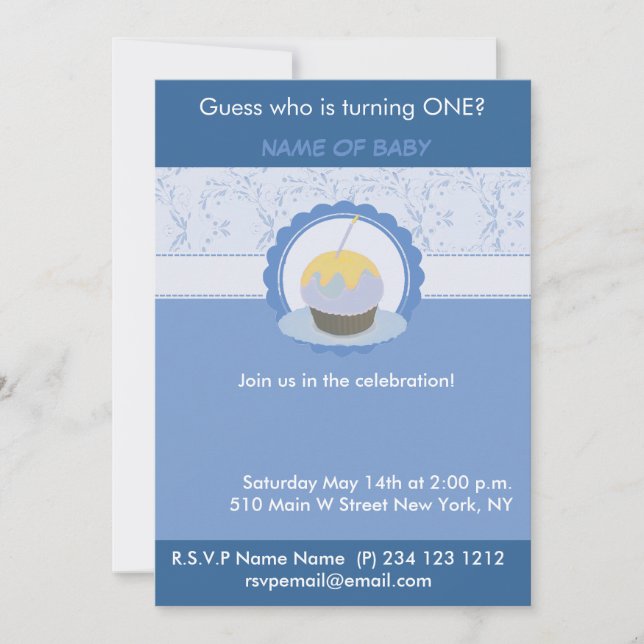 Feiern im Stil! Geburtsdatum Einladung (Vorderseite)