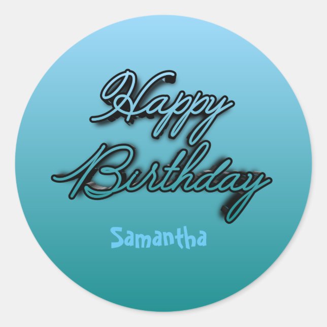 Feiern im Stil: Happy Birthday Round Sticker (Vorderseite)
