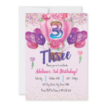 Feiern in Pink: Confetti Balloon 3. Geburtstag