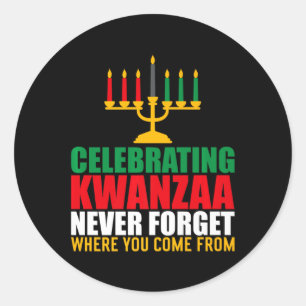 Feiern Kwanzaa nie vergessen, wohin Sie kommen Runder Aufkleber
