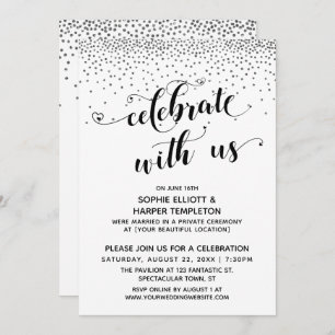 Feiern mit dem US-Herz-Script Silver Confetti Einladung