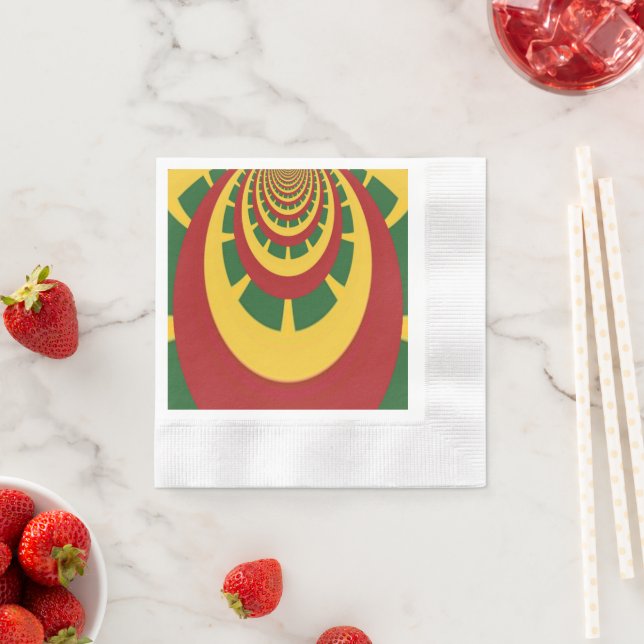 Feiern mit den Farben Rot Golden Green Serviette (Beispiel)