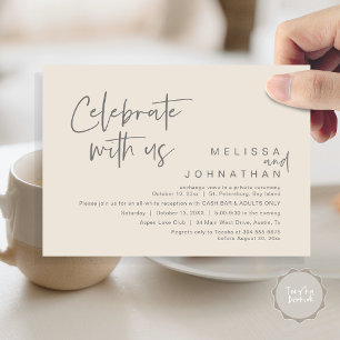 Feiern mit uns, Hochzeitsempfang Cash Bar Einladung