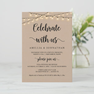 Feiern mit uns, Rustic Elopement Party Invitati Einladung