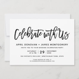 Feiern mit US Brush Typografy Wedding Einladung