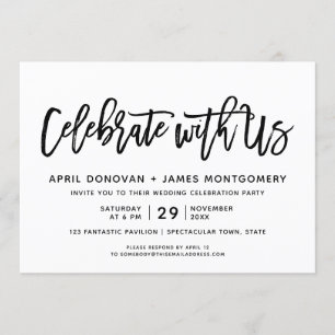 Feiern mit US Brush Typografy Wedding Einladung