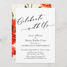 Feiern mit US-Empfang Poppies Gold Confetti Einladung