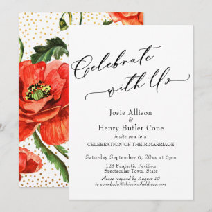 Feiern mit US-Empfang Poppies Gold Confetti Einladung