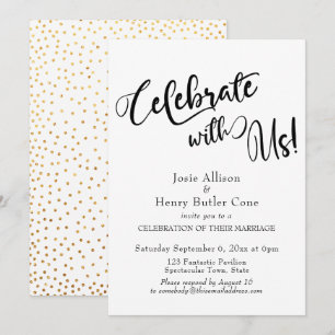 Feiern mit US Wedding Reception Gold Confetti Einladung