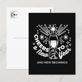 Feiern Neuer Anfang Weinglas Illustration Postkarte