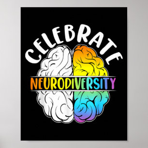 Feiern Neurodivergenz Psychische Autismus Poster
