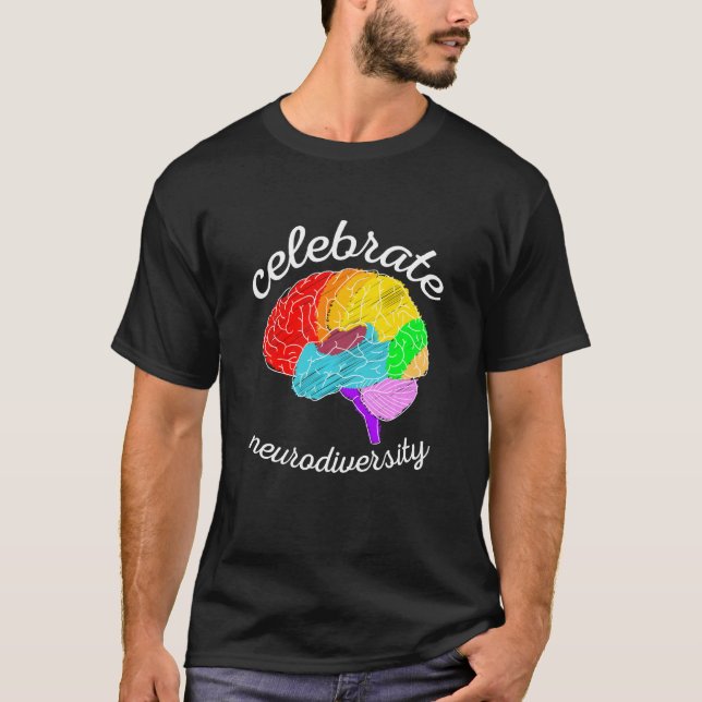 Feiern Neuroversity Autismus Bewusstsein und Bra T-Shirt (Vorderseite)