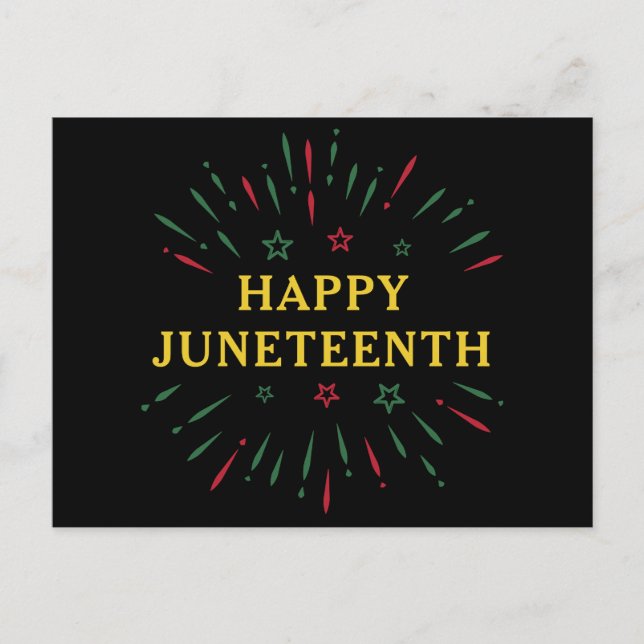 Feiern Schwarzer Unabhängigkeitstag Happy Juneteen Postkarte (Vorderseite)