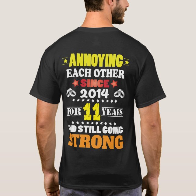 Feiern Sie 11 Jahre Ehe T-Shirt (Rückseite)