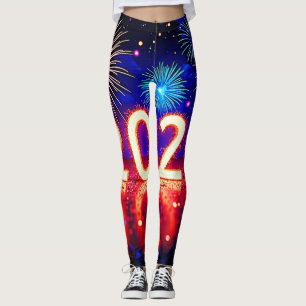 Feiern Sie 2026: Helle Zukunft Funken Design  Leggings