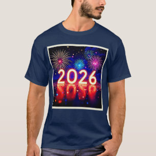 Feiern Sie 2026: Helle Zukunft Funken Design T-Shirt