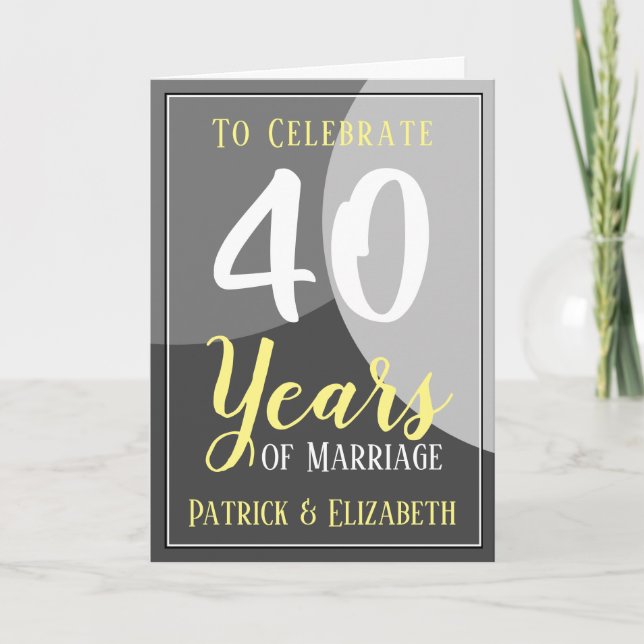 Feiern Sie 40 Jahre Ehe Karte (Vorderseite)