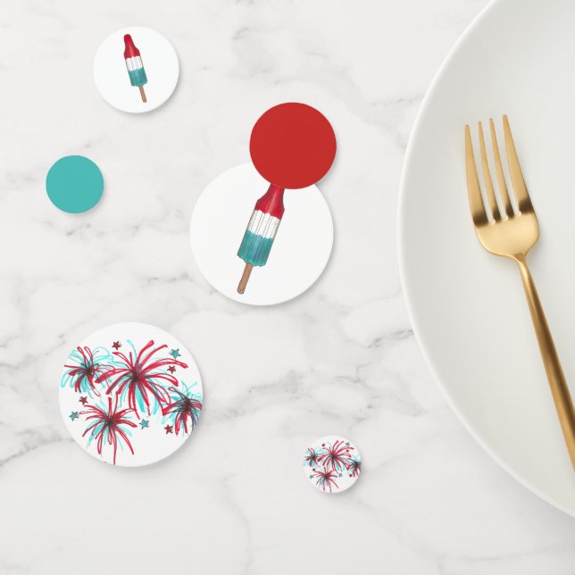 Feiern Sie! 4. Juli Patriotic Rocket Pop Popsicle Konfetti (Gruppe)