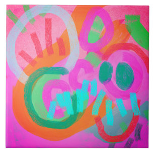 Feiern Sie Abstrakte digitale Malerei Fliese