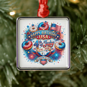 Feiern Sie Amerikas 250. Geburtstag mit Donut Ornament Aus Metall