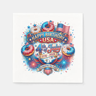 Feiern Sie Amerikas 250. Geburtstag mit Donut Serviette