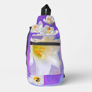 Feiern Sie Blumen und Bienen-Tragetasche. Crossbody Bag