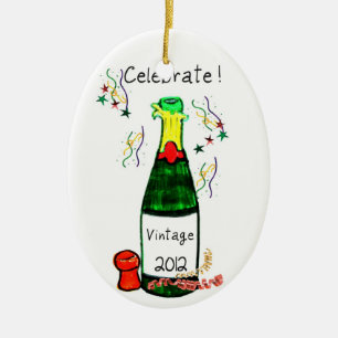 FEIERN Sie! CHAMPAGNE-FLASCHEN-DRUCK-RÜCKSEITEN Keramikornament