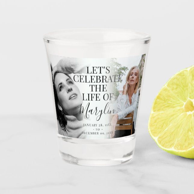 Feiern Sie das Foto "Lebenserinnerung vor und nach Schnapsglas (Vorderseite)