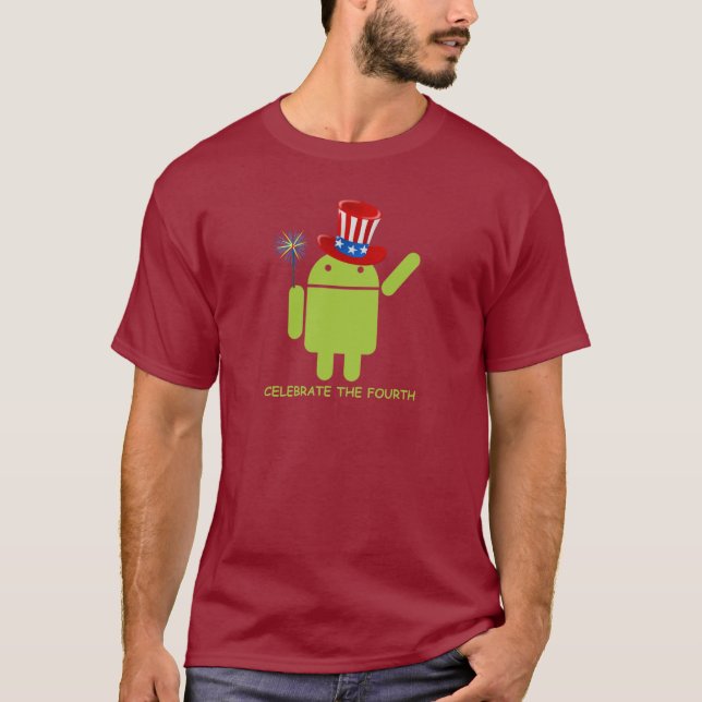Feiern Sie das vierte (androide Wanze Droid) T-Shirt (Vorderseite)