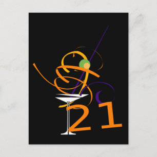 Feiern Sie den 21. Cocktail Postkarte